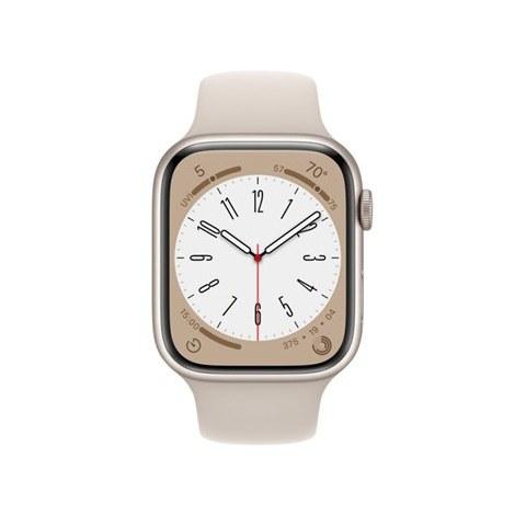 Apple Watch | Series 8 (GPS + Cellular) | Smart watch | Aerospace-grade aluminium alloy | 45 mm | Silver | Cream | Apple Pay | 4